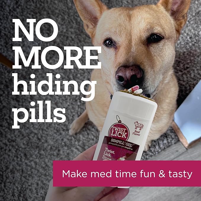 Vetality Twist + Lick SimPill Pill Hider Treat for Dogs, Chicken Flavor (Up to 65 Treatments)