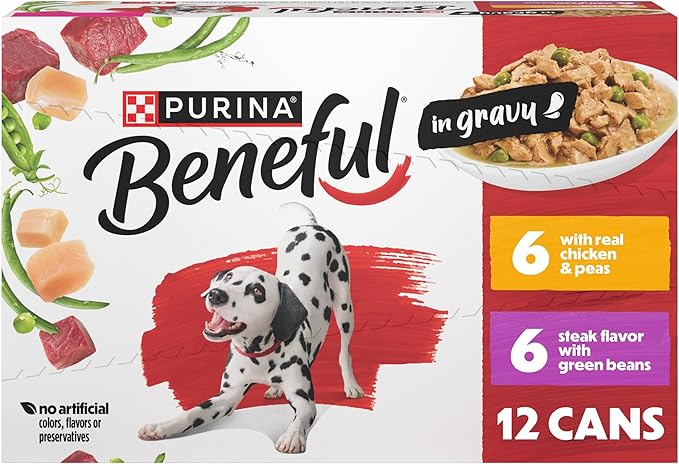 Purina Beneful with Real Chicken or Steak Flavor in Gravy Wet Dog Food Variety Pack - 5.5 oz. (Pack of 12)