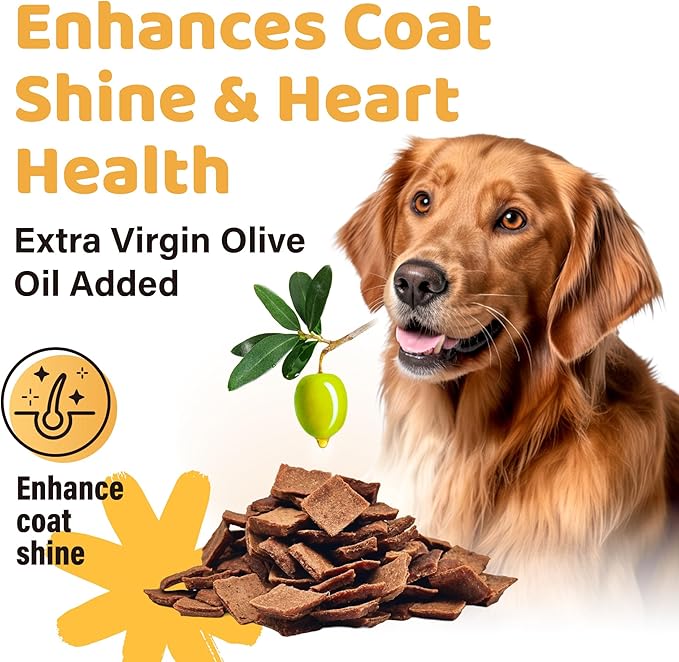 iPaw Air-Dried Turkey Dog Treats, Extra Virgin Olive Oil Added, Made with Turkey Meat, Chicken Heart and Duck Liver, High Protein, Soft Treats for All Age Dogs, Freeze-Dried Alternative (3.5oz/Pack)