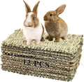 kathson 12 PCS Large Grass Mat for Rabbit, Natural Bunny Woven Hay Mat Straw Small Animal Bedding Nest for Guinea Pigs Hamster Chinchillas Puppy Biddy Sleeping Chewing Scratching