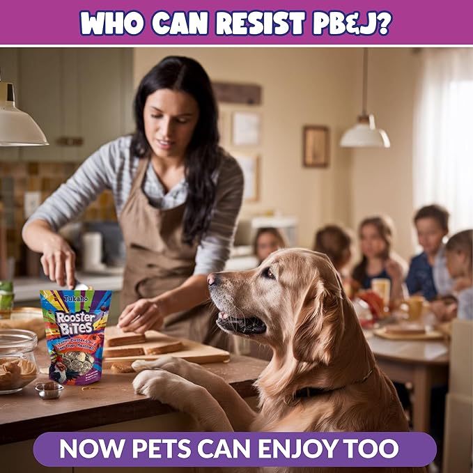 Rooster Bites Peanut Butter Beef Liver Dog Treats – Only 2 Ingredient Freeze Dried Training Treats for Dogs & Cats – High Protein, All Natural, Made in USA – Picky Eater Approved
