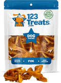 123 Treats Pig Ears Strips for Dogs - (16 Ounce) 100% Natural, Long Lasting & Highly Digestible Chew Treats, Single Ingredient, Slow Baked, Great for Puppy, Large & Medium Dogs