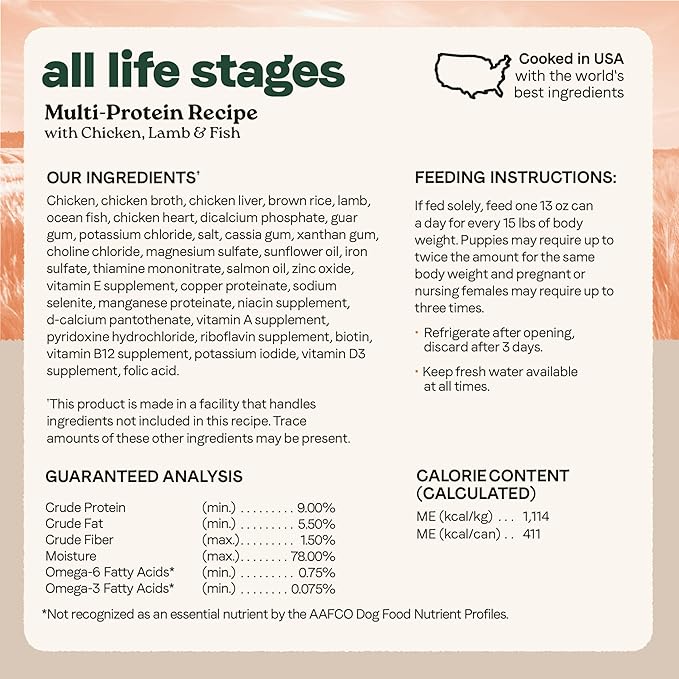 Canidae All Life Stages Premium Wet Dog Food for All Breeds, All Ages, Multi-Protein with Chicken, Lamb & Fish, 13 Ounce (Case of 12)