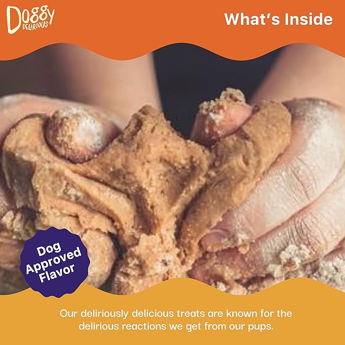 Doggy Delirious Crunchy Dog Treats – for All Pet Sizes, Breeds – All-Natural Puppy Treat – 100% Human-Grade – Delicious Pet Treat Bones, Snacks for Dogs – BBQ Maple Bacon, 16 Oz.