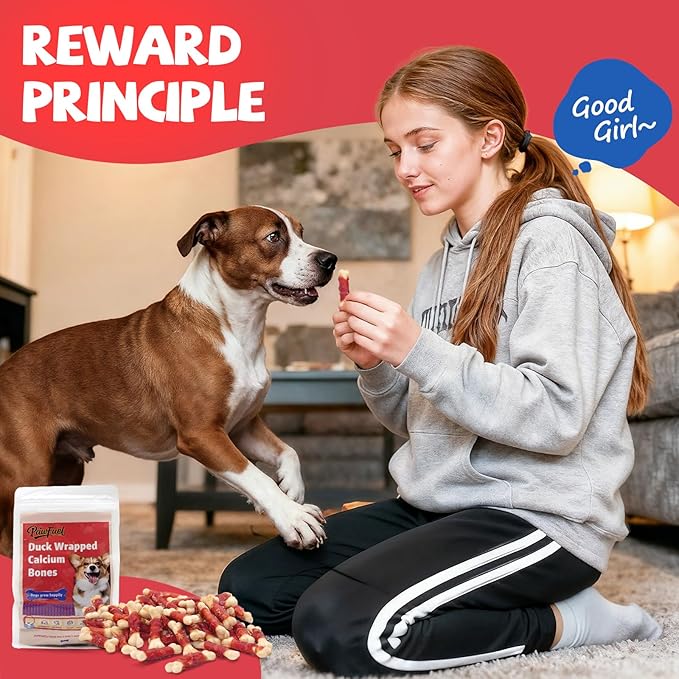 Dog Treats Duck Meat Calcium-Rich Chewable Bones,Rich in Taurine, Without Raw Skin. Suitable for Small Medium Large Dogs Training Reward Each Pack Contains 14.11 Ounces