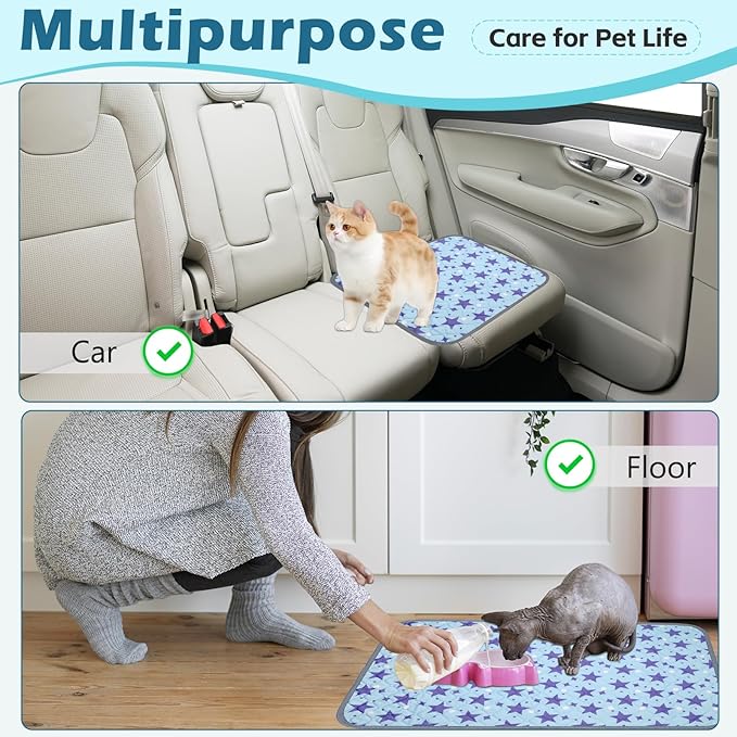 Reusable Guinea Pig Cage Liners, 47" x 24" (Pack of 2) Washable Pee Pads , Super Absorbent & Waterproof & Anti-Slip Pet Bedding Liner for Dogs, Bunny, Small Animals (Blue)