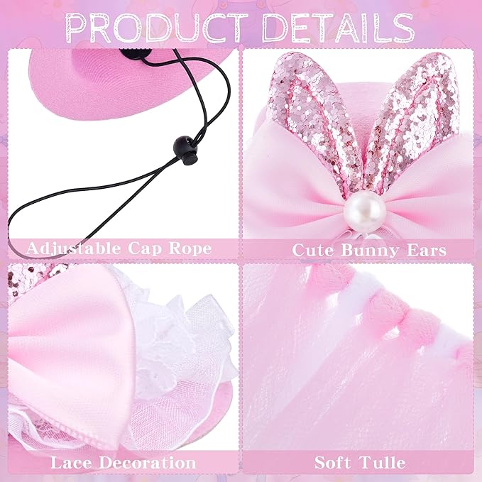 2 Pcs Easter Costume Set for Pet Rabbit Ear Hat Puppy Tutu Skirt for Small Dog Cat Party Dress Accessories Supplies