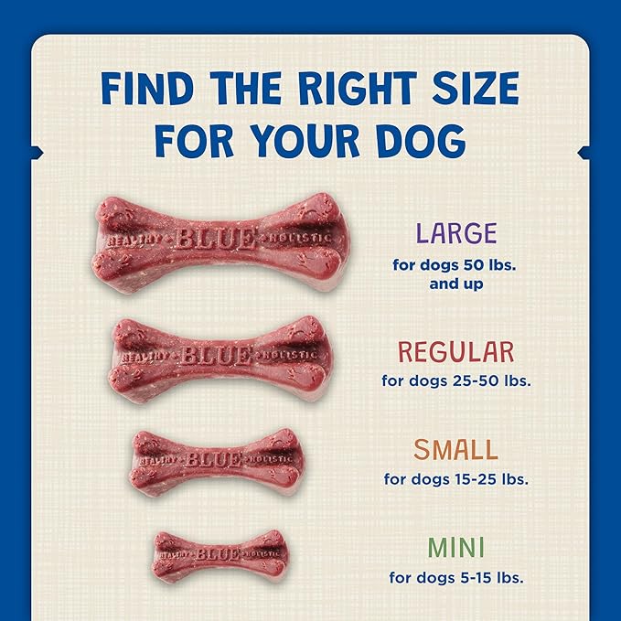 Blue Buffalo Dental Bones Regular Natural Dental Chew Dog Treats Bag, 12oz. Bag