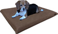 Dogbed4less 2 Pack Memory Foam Dog Bed for Small to Medium Pet with Waterproof Internal Cover, Denim Brown 34X27X3 Inches