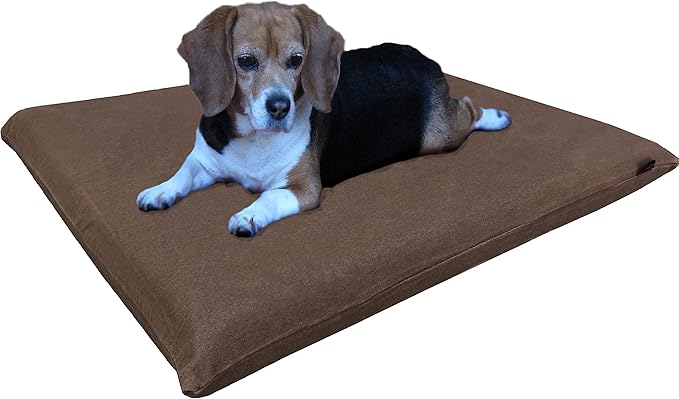 Dogbed4less 2 Pack Memory Foam Dog Bed for Small to Medium Pet with Waterproof Internal Cover, Denim Brown 34X27X3 Inches