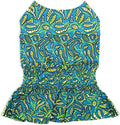 Parisian Pet Tribal Dog Dress - Summer Clothes for Medium Dogs Girl - Ruched Waist Pet Dress - Stylish Printed Beach Dog Outfit - Lightweight Puppy Clothes - Sleeveless Dresses for Dogs