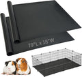 Hamiledyi 2 Packs Guinea Pig Cage Liner Reusable Guinea Pig Bedding Easily Cut to Suit Cage Washable & Anti Slip Guinea Pig Pee Pads for Small Animal Hamster Rat Rabbit Chinchillas-18 x 79", Black