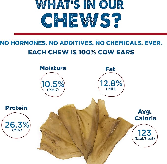 Best Bully Sticks Cow Ears for Dogs - 15 Count (Pack of 1) - Natural, Free-Range Grass-Fed, Single Ingredient, High Protein, Easily Digestible, Great for Various Breeds