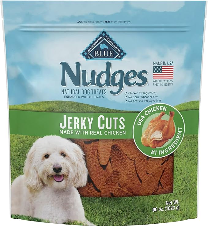 Nudges Jerky Cuts Natural Dog Treats Chicken 16 Oz, Nudges Jerky Cuts are Made with Real Chicken