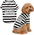 Parisian Pet Prisoner Dog Costume - 100% Cotton Striped Dog Clothes for Large Dogs - Lightweight Puppy Outfits - Funny French Bulldog Clothes - Sleeved Shirt for Dogs - Stretchy Pet Costume