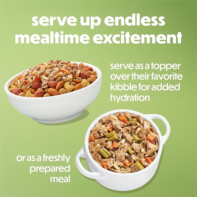 Purina Beneful Dog Food Freshly Prepared Meals Beef and Chicken Medley with Green Beans, Carrots and Wild Rice - (Pack of 8) 10 oz. Tubs
