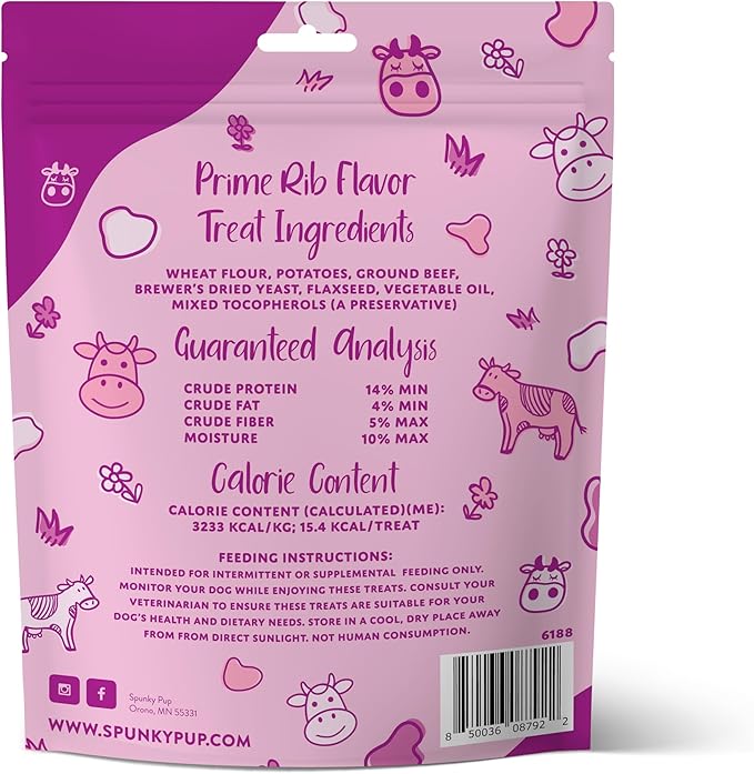 Spunky pup Prime Rib, Crunchy Biscuit Treats, 10 oz