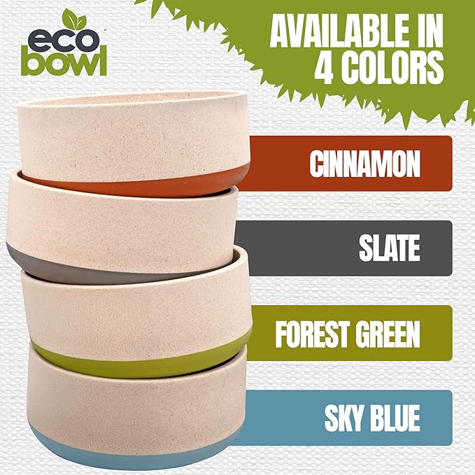 Palz&Co EcoBowl with Lid for Dogs & Cats, 48 oz Green - Natural Bamboo Pet Bowl with Non-Slip Base, Pet Food and Water Dish, Dishwasher Safe