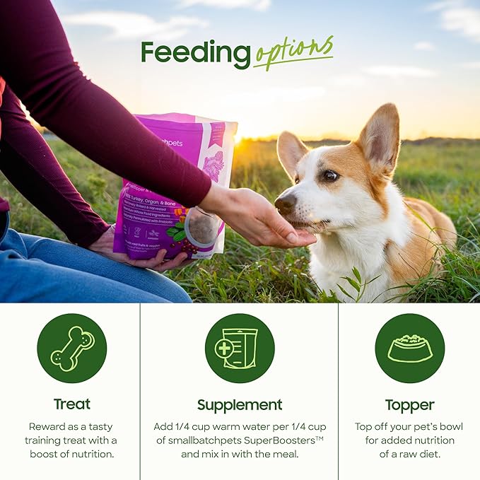 Smallbatch Freeze Dried Dog Treats, Superfood Food Topper Chicken Bites for Dogs & Cats, Probiotics, Organic Ingredients, High Protein, Grain Free Healthy Treat Food Topper, Made in the USA, 18 oz Bag