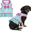Parisian Pet Flamingo Dog Harness Dress - Breathable No Pull Puppy Dress with Leash Ring - 100% Mesh Fabric Harnesses for Dogs - Soft Padded Step in Pet Vest - All Weather Dog Harness for Large Dogs