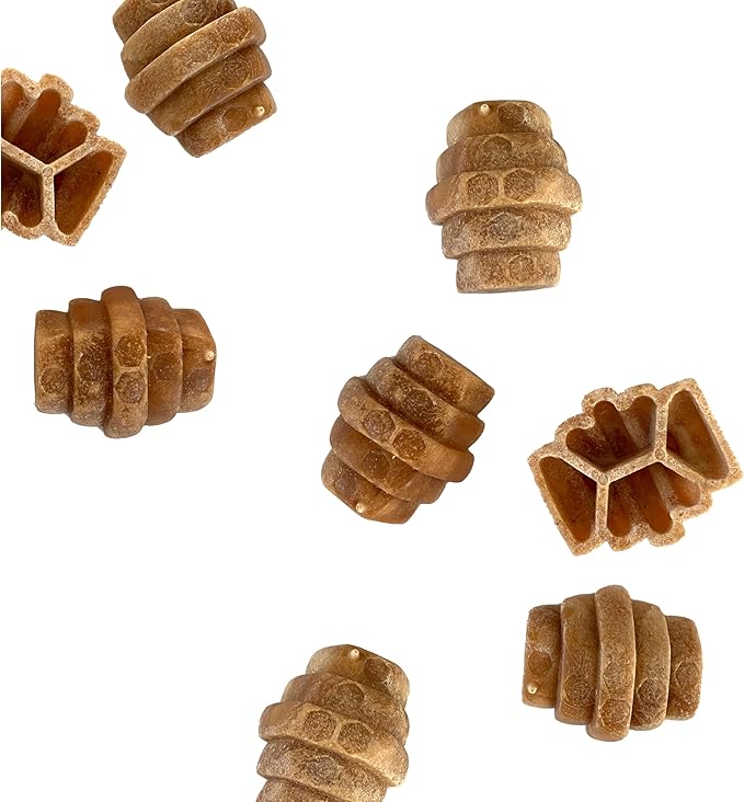 PROJECT HIVE ·PET COMPANY· Dental Chew Treats for Dogs, 8 oz, Small (S/M) – Peanut Flavor, Beehive-Shaped Dental Treats, Cleans Teeth & Freshens Breath, Vegetarian Recipe with Honey, No Grain or Soy