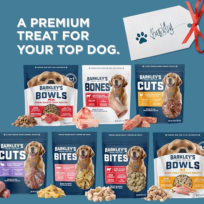 Barkley’s Bowls, Freeze-Dried Raw Chicken Dog Food, Fresh Whole Food Ingredients with Cage-Free Chicken, Grain Free, High Protein for Balanced Nutrition, Dog Treats or Topper, 16 Oz Bag