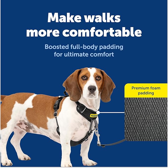 PetSafe Easy Walk Comfort No-Pull Dog Harness Full-Body Padding - Better Walks on the First Use - 5 Points of Adjustment Small/Medium, Black