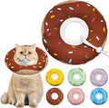 Seyezo Cat Cone Collar Soft, Adjustable Cat Recovery Collar Kitten Cones to Stop Licking, Cute Donut E Collar After Surgery, Cats Neck Pillow Cone Elizabethan Cones of Shame(Waterproof Brown, Medium)