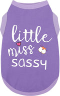 Paiaite Dog Clothes Fashionable Sleeveless Pet Vest: 'Little Miss Sassy' Printed Cotton Dog Shirt, Ideal for Small, Medium, and Large Breeds, Ensuring Comfort and Breathability Purple M