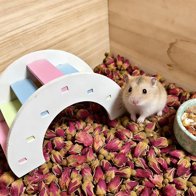Hamster Bedding Habitat 100G/3.5oz Hamster Forage Flowers Cage Accessories for Rabbit Gerbil Mouse Guinea Pig (100G)