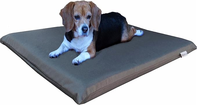 Dogbed4less Gel Cooling Memory Foam Dog Bed for Small to Medium Large Pet with Waterproof Internal Cover, Oxford Dark Slate 34X27X3 Inches