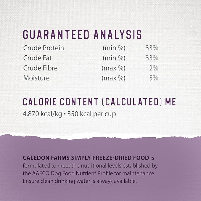 Caledon Farms Simply Freeze Dried Dog Food Beef Recipe 9.8oz