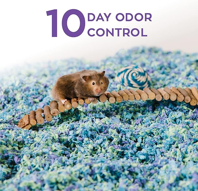 Carefresh 99% Dust-Free Sea Glass Natural Paper Small Pet Bedding with Superior 10 Day Odor Control & Absorption, for Guinea Pigs, Hamsters, Rabbits, & Rats, 50 L