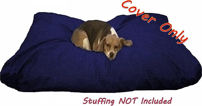 Dogbed4less 47X29X4 Inches Extra Large Blue Color Denim Cotton Jean Dog Pet Bed External Zipper Duvet Cover - Replacement Cover only