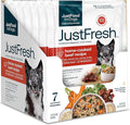 JustFoodForDogs JustFresh Wet Dog Food, Fresh Pet Meals and Toppers with No Preservatives, Resealable Package, Human Grade, Home-Cooked Beef, 12 oz - 7 Pack