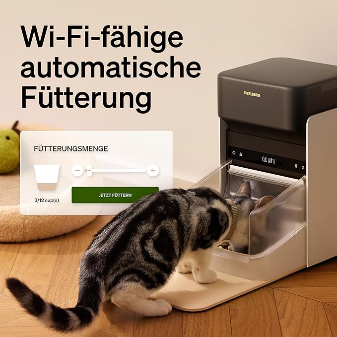 PETLIBRO Automatic Cat Feeder, Wi-Fi Rechargeable Pet Food Dispenser Battery-Operated with 30-Day Life
