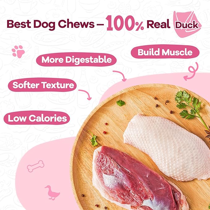 PAWUP Duck Wrapped Dog Bones, Digestible Soft-Core Bones, Natural Teeth Clean, Rawhide-Free, Healthy Dog Chews for Small Dogs, 12.5 oz