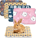 Eilyliafe 4 Pack Rabbit Bunny Bed Soft Guinea Pig Bed Mat Washable Guinea Pig Bunny Pad Reversible Small Animal Bed Cage Liner for Hamster Rat Hedgehog Chinchilla Ferret (13×10 Inch)