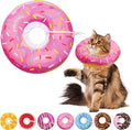 Seyezo Cat Cone Collar Soft, Adjustable Cat Recovery Collars Kitten Cones to Stop Licking, Cute Donut E Collar After Surgery, Elizabethan Healing Protective Cones After Spay (Donut Pink, Large)