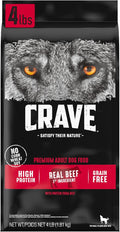 CRAVE Grain Free High Protein Adult Dry Dog Food, Beef, 4 lb. Bag