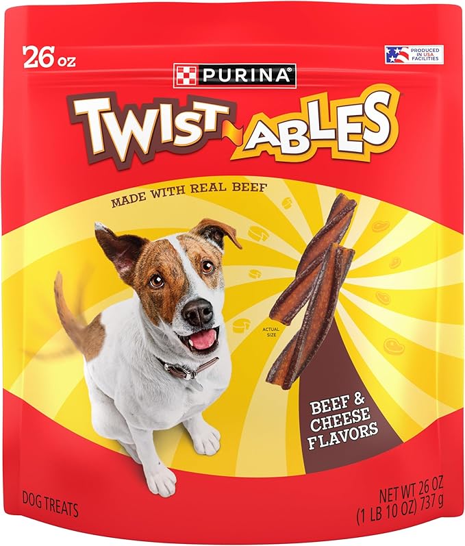Purina Twistables Beef and Cheese Flavor Treats for Dogs - (Pack of 4) 26 oz. Pouches