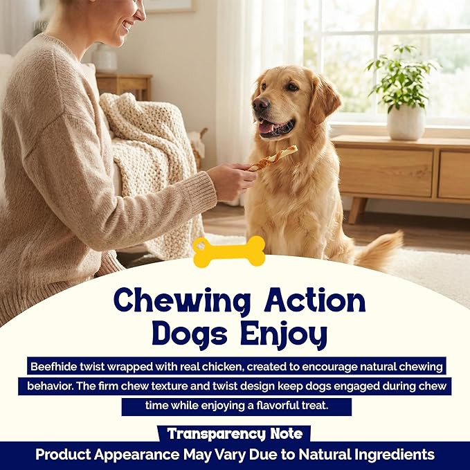 Beefeaters Beefhide 5in Twist with Real Chicken – Protein-Rich Dog Treats for Clean Teeth, Ideal for Training & All Dog Sizes