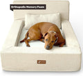 Pelsbarn Real Orthopedic Dog Bed, High-Density Memory Foam with Waterproof Fitted Sheets - Machine Washable, Large, Beige