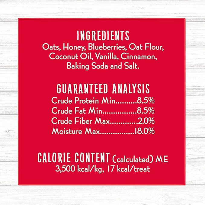 Charlee Bear Bearnola Bites Dog Treats, Blueberry Pie Flavor, 8oz (Pack of 2)