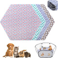 Preboun 4 Pcs 47 in Guinea Pig Playpen Pad Waterproof Hexagon Mat Reusable Dog Playpen Liner for Small Animal Rabbit Cage Tent Pee Pad Washable Yard Fence(Heart)