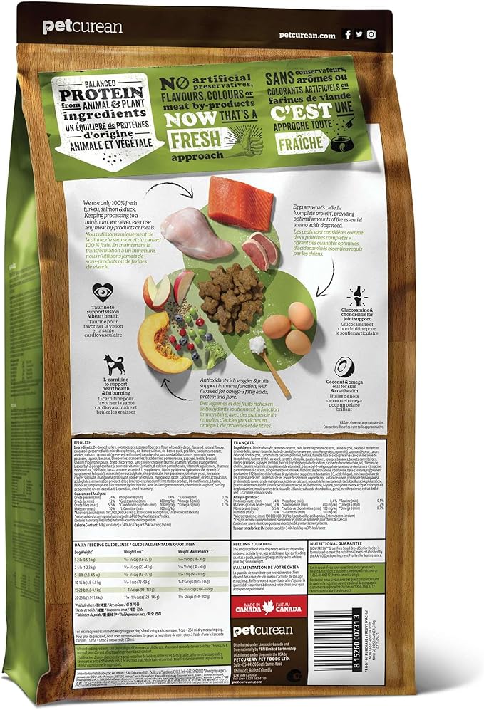 Now Fresh Grain-Free Small Breed Senior Dry Dog Food with Turkey, Salmon & Duck, Premium Kibble with Real Poultry & Fish, Chicken-Free, Added Glucosamine & Chondroitin for Healthy Joints, 3.5 lb Bag