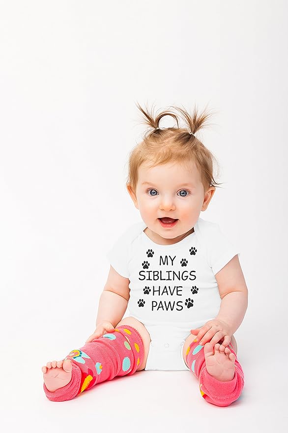 My Sibling have Paws - Funny Baby Essentials Bodysuit - Cute Newborn Outfit Boy Girls Clothes