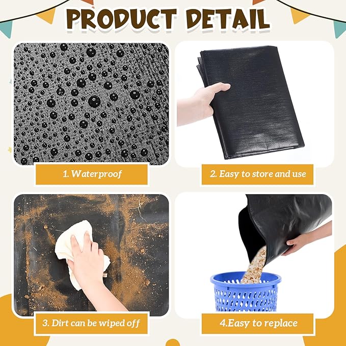 Abbylike 2Pcs Waterproof Pet Playpen Mat 59"x39" Guinea Pig Cage Liner Tarp Bottom Reusable Base for Rabbits, Bunny, Ferrets and Other Small Animals