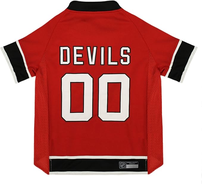 NHL New Jersey Devils Jersey for Dogs & Cats, X-Large. - Let Your Pet Be A Real NHL Fan!