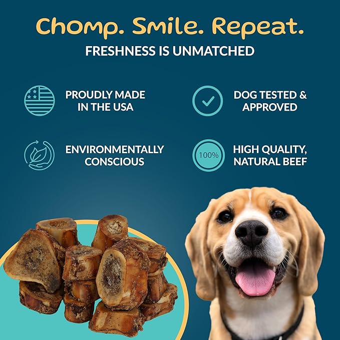 TREATOPIA Adventure Dog Bones, Delights, 1-2”, 16 PC - All-Natural, Center-Cut, Long-Lasting, Healthy, Single Ingredient, Bone Marrow, Hand-Trimmed, Slow-Roasted, Made in The USA, No Additives